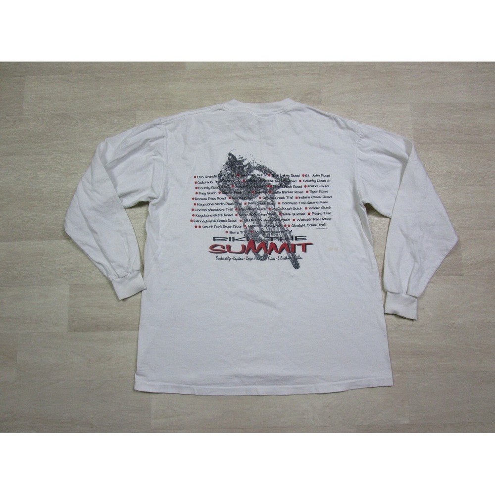 Vintage 1990's Bike the Summit T Shirt (M) Mountain Bicycle 1993 Oneita L/S